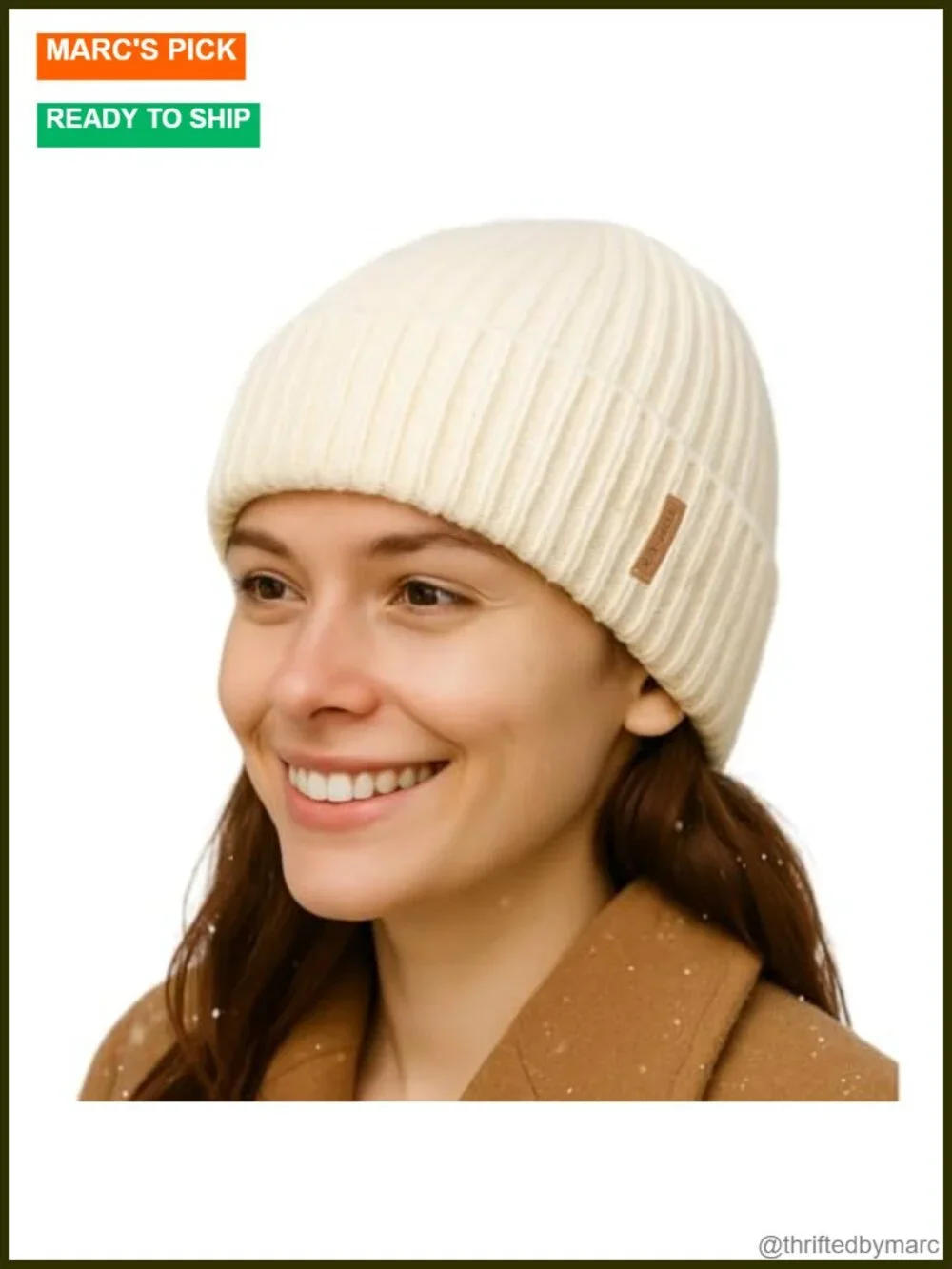 Waterproof Fleece Lined Beanie Hat for Men Women Winter Skull Cap